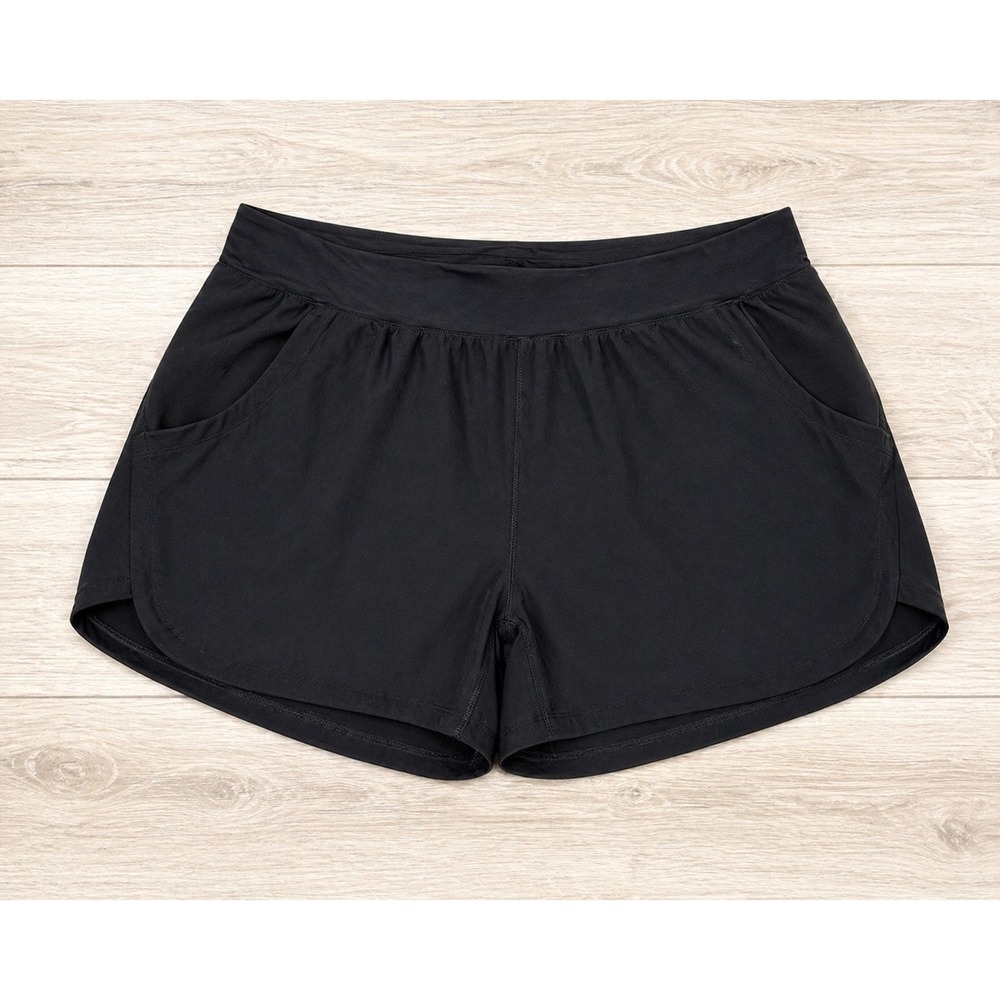 Lands End‎ Womens Plus Size 20W Black Active Board Shorts with Pockets